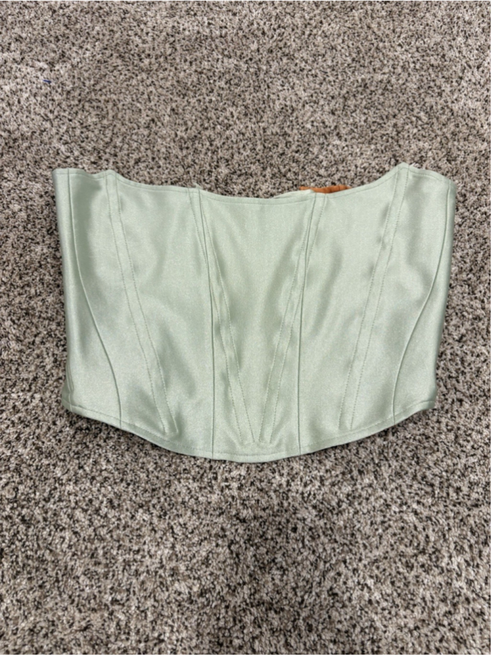 Rezek Studio Corset & Wide Leg Pants Set Green Satin Womens Size S - Picture 11 of 16